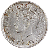 British West Africa, George VI, Trial Shilling, 1952, in chromised mild steel, crowned bust left, trial behind, rev....