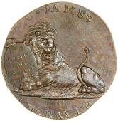 Bow Street, Charles James, Halfpence, 1796 (2), lion couchant, revs. tiger, spence edges, second on a wide flan with...