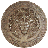 Old Cavendish Street, Richard Summers, Halfpenny, 1797, head of a wild man full facing, rev. small rs cypher...