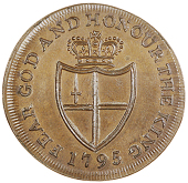 Rupert Street, issuer uncertain, Halfpence (2), edge plain, 6.99g/6h (DH 472), birmingham edge, 9.33g/5h (DH 472a);...