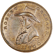 Soho, Robert Orchard, Farthings (5), 1796, 3.87g/8h (DH 1060); 1803 (3), Turk standing type (2), 3.69g/6h, 3.77g/6h...