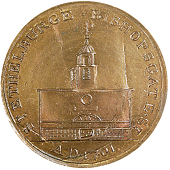 Halfpence (12), Abchurch Lane, St Mary’s, edge partly grained, 9.80g/12h (DH 538a); Aldermanbury, St Mary’s (3),...