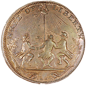 Mule Halfpence (5), from the same obv. die as previous, revs. lion and cock (2), spence edge, 11.11g/6h (DH 889),...