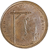 Mule Farthings (6), man hanging from gibbet, end of pain, revs. may the knave, etc, 3.61g/12h (DH 1105); open book,...