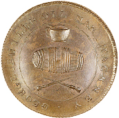 Hackney, George Butler, Skidmore’s Halfpenny, from the same dies as previous, edge grained, 9.19g/6h (DH 312b)....