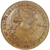Skidmore’s mule Halfpence (3), conjoined busts of Louis XVI and Marie Antoinette, undated (2), revs. murd. by the...