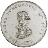 William Pitt, 1789, white metal medals (3), viz. by C. James, bust right, rev. legend, 33mm, 10.69g/12h (DH 213;...
