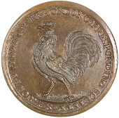 Trial of Daniel Eaton, 1794, a copper medal for the London Corresponding Society, unsigned, cock standing left, rev....