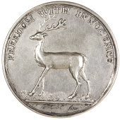 Buck Society, a silver ticket by J. Westwood, from the same dies as previous, 36mm, 19.93g/12h (DH 230; D & W...