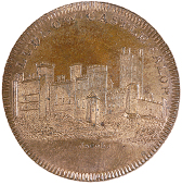 Ludlow, Skidmore’s Globe series, Penny, Ludlow Castle, rev. globe, edge lettered, 23.96g/12h (DH Middlesex 134)....
