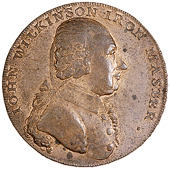 Willey and Snedshill, John Wilkinson, Halfpence (9), 1791 (4), revs. Vulcan seated, 11.69g/12h (DH Warwickshire...