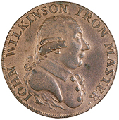Willey and Snedshill, John Wilkinson, imitation Halfpence, 1793 (16), revs. forge (13), reading wilkinson master·...