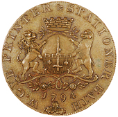 Bath, Glover, Halfpence (2), milsom street edge, small [27mm] flan, 9.82g/6h (DH 28), edge grained, 9.53g/6h (DH...