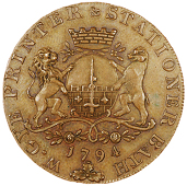 Bath, Glover, Halfpence (2), milsom street edge, small [27mm] flan, 9.82g/6h (DH 28), edge grained, 9.53g/6h (DH...
