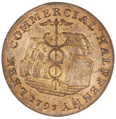 Leek, issuer uncertain, Kempson's Halfpence, 1793 (8), large letters on rev., leek edge, 11.55g/6h (DH 10), small...