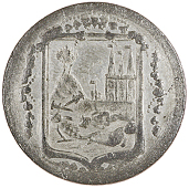 Lichfield, Samuel Barker, Farthing, 1794, in white metal, from the same dies as previous, no border [or rims...