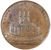 Tamworth, Francis Blick, Halfpenny, 1799, church and castle, rev. fb cypher, edge plain, 14.48g/6h (DH 23)....