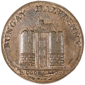 Bungay, Samuel Prentice, Pennies (2), 1794, rev. Justice standing, for the use of trade, double token edge,...