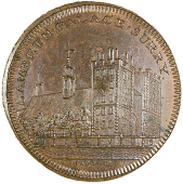 Lambeth, Skidmore’s Globe series, Penny, Lambeth Palace, rev. globe, edge lettered, 24.61g/12h (DH Middlesex 139)....