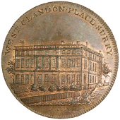 West Clandon, Skidmore’s Clerkenwell series, Penny, Clandon Place, rev. from the same die as previous, edge...