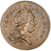 Horsham, M. Pintosh, Skidmore’s Halfpenny, 1791, from the same dies as previous, edge skidmore holborn london,...