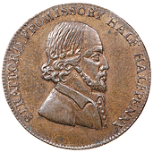 Stratford on Avon, Westwood’s Farthing, bust of William Shakespeare right, rev. struck in honor and to perpetuate...