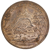 Dudley, Spence’s mule Halfpence (2), from the same obv. die as previous, revs. lion and cock, london and engrailed...