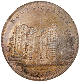 Bowes, Skidmore’s Globe series, Penny, remains of Bowes Castle, rev. globe, edge lettered, 24.25g/12h (DH...