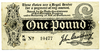 One Pound, August 1914, K/18 10477 (Dugg. T4-2). A few spots, a tiny piece out of right edge and a short tear at...