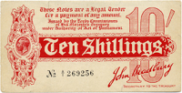 Ten Shillings, August 1914, A/1 269256 (Dugg. T9). A few edge nicks and a repaired tear at top edge, otherwise very...