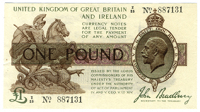 One Pound, 1917-19, Z/25 887131 (Dugg. T16). Good very fine to extremely fine (£60-80)