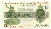 Ten Shillings, 1918-19, B/89 741353 (Dugg. T20). About uncirculated (£200-250)