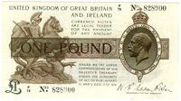 One Pound, 1919-23, P/75 828900 (Dugg. T24). Uncirculated (£80-100)


