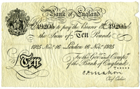 Ten Pounds, 16 November 1925, 097/L 49205 (Dugg. B216). Good fine (£200-250)
