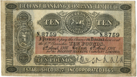 Belfast Banking Company Ltd, Ten Pounds, 6 April 1916, N. 8759, handsigned by R. MacDonald (Pick A52). Very fine to...