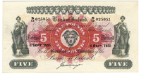 Bank of Ireland, Five Pounds, 6 September 1935, S/13 025051, signature of G.W. Frazer (Pick 52b). Good very fine...