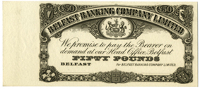 Belfast Banking Company Ltd, Fifty Pounds, uniface black on white proof (Pick 130). Uncirculated (£150-180)


