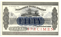 Northern Bank Ltd, Fifty Pounds, 1 October 1968, N-1/B, specimen (Pick 185). Uncirculated (£100-150)
