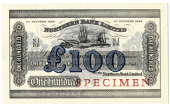 Northern Bank Ltd, One Hundred Pounds, 1 October 1968, N-1/BB, specimen (Pick 186). Uncirculated (£150-200)

