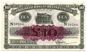 Provincial Bank of Ireland Ltd, Ten Pounds, 10 December 1934, N 39584, mulberry centre, signed by F.S. Forde (Pick...