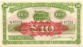 Provincial Bank of Ireland Ltd, Ten Pounds, 10 April 1946, N 87721, signature of G.A. Kennedy (Pick 237). Good...