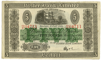 Ulster Bank Ltd, Five Pounds, 1 January 1935, 284711, signed by H. Gore (Pick 313). Good very fine (£120-150)
