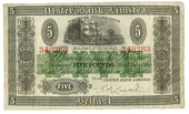 Ulster Bank Ltd, Five Pounds, 1 October 1937, 348283, signed by C.W. Lester (Pick 313). Good very fine (£120-150)