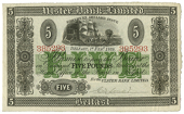 Ulster Bank Ltd, Five Pounds, 1 February 1939, 385293, fully printed back, signed by C.W. Lester (Pick 316a). Good...