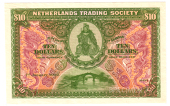 Netherlands Trading Society, Ten Dollars, 1 January 1909, both sides, front in green on multicolour, similar; back...