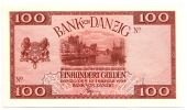 Bank von Danzig, One Hundred Gulden, 10 February 1924, both sides, front in brown, river and dock scene at centre;...