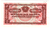 Banco de Beira, Fifty Centavos, c. 1919, front in brown, red and multicolour (Pick R3). Good extremely fine...