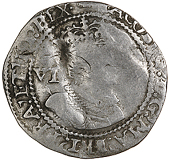 James I (1603-1625), Sixpence, 1616/5, mm. tun, fourth bust, 2.31g/2h (N 2103; S 2658). Slightly creased, fair to...