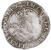 James I (1603-1625), Shilling, mm. rose, sixth bust, 5.94g/4h (N 2124; S 2668). Fine, rare (£80-100)