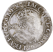 James I (1603-1625), Shilling, mm. rose, sixth bust, 5.94g/4h (N 2124; S 2668). Fine, rare (£80-100)